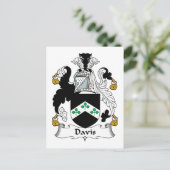 Davis Familienwappen Postkarte (Stehend Vorderseite)