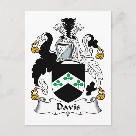 Davis Familienwappen Postkarte (Vorderseite)