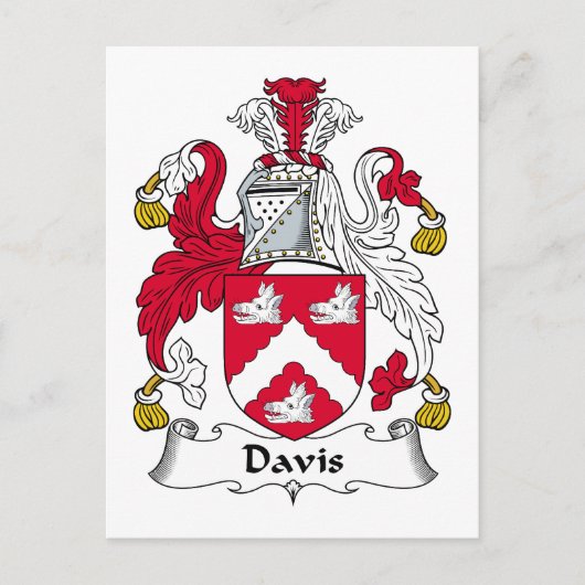 Davis Familienwappen Postkarte (Vorderseite)