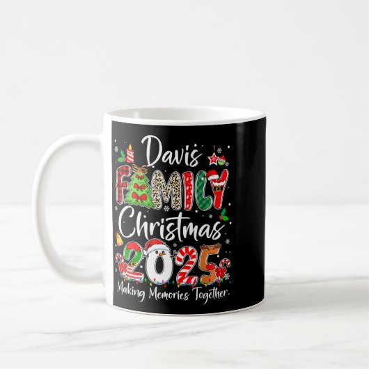 Davis Family Christmas 2025 Matching Pjs Xmas Squa Kaffeetasse (Links)