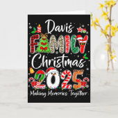 Davis Family Christmas 2025 Matching Pjs Xmas Squa Karte (Gelbe Blume)