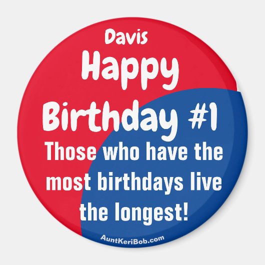 Davis Happy Birthday #1 Magnet (Vorne)