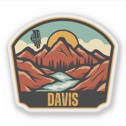 Davis, Illinois Aufkleber (Vorderseite)