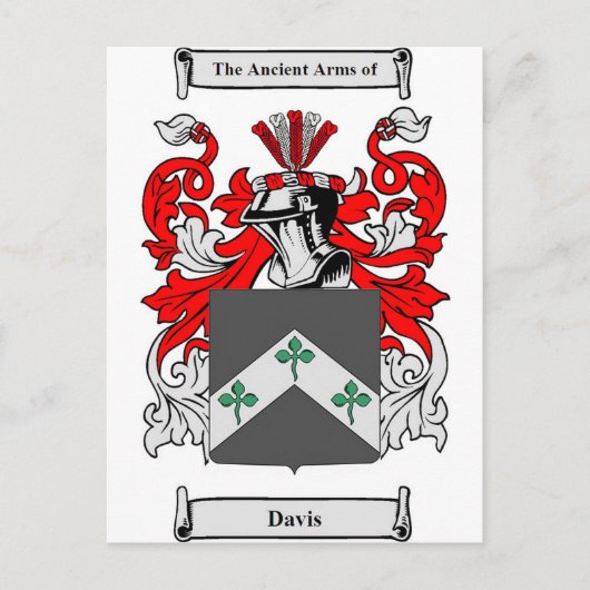 Davis (Irland)-Wappen Postkarte (Vorderseite)