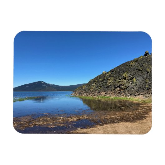 Davis Lake mit Lava Rocks, OR Magnet (Horizontal)