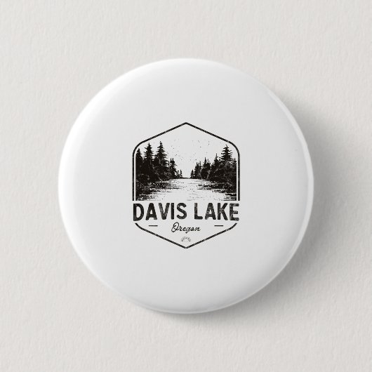 Davis Lake Oregon Outdoors Vintage Button (Vorderseite)