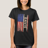 Davis Nachname Shirt Davis Name American Flag (Vorderseite)