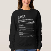 Davis Serving Size Nutrition Label Calories Sweatshirt (Vorderseite)