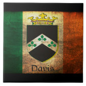 Davis Wappen Irish Flag Fliese (Vorderseite)