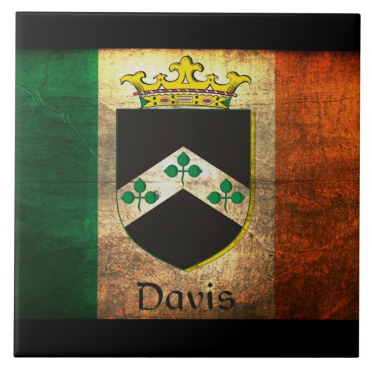 Davis Wappen Irish Flag Fliese (Vorderseite)