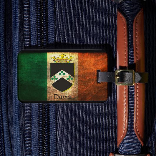 Davis Wappen Irish Flag Gepäckanhänger (Vorderseite Insitu 4)