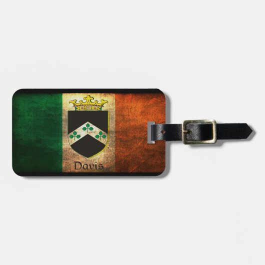 Davis Wappen Irish Flag Gepäckanhänger (Vorderseite horizontal)