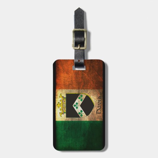 Davis Wappen Irish Flag Gepäckanhänger (Vorderseite vertikal)