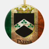 Davis Wappen Irish Flag Keramik Ornament (Vorne)
