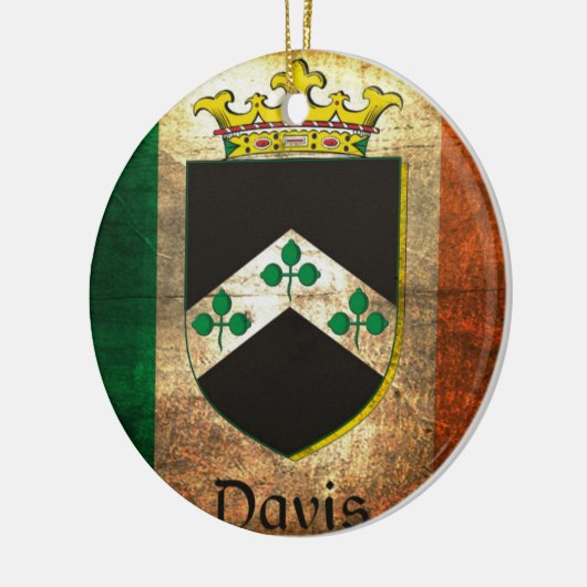 Davis Wappen Irish Flag Keramik Ornament (Links)
