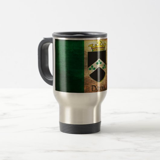 Davis Wappen Irish Flag Reisebecher (Vorderseite Links)
