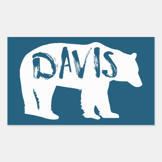 Davis West Virginia Bear Rechteckiger Aufkleber (Vorderseite)