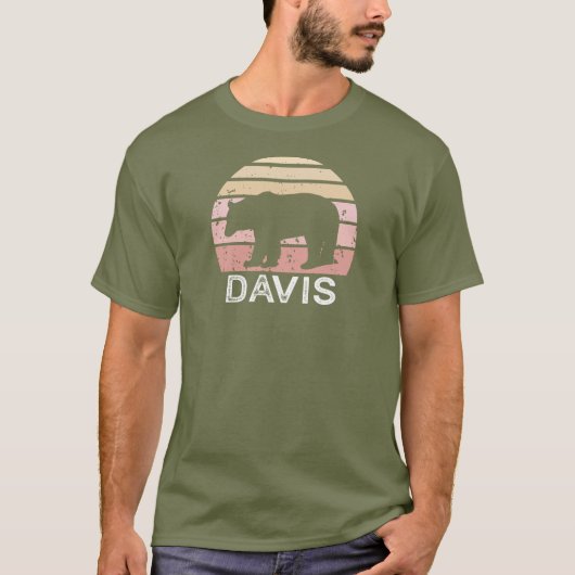 Davis West Virginia Retro Bear T-Shirt (Vorderseite)