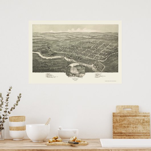 Davis, WV Panoramic Map - 1898 Poster (Küche)