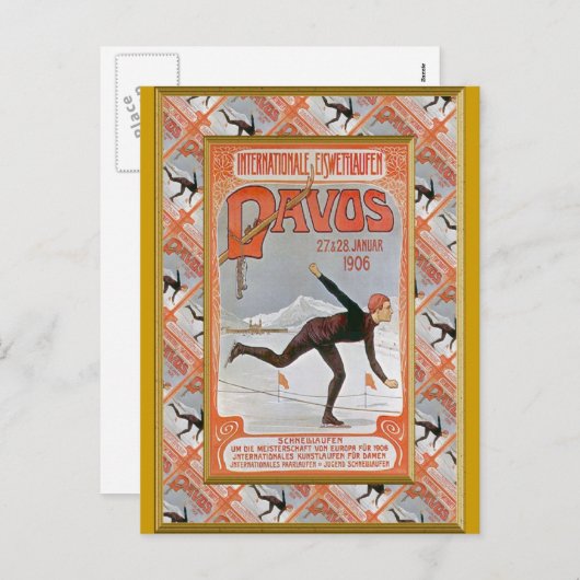 Davos 1906 feiertagspostkarte (Vorne/Hinten)