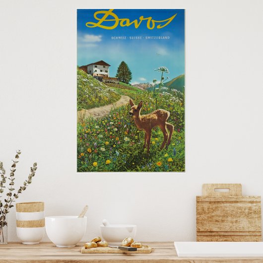 Davos, Parsen, Schweiz, Skiplakat Poster (Küche)