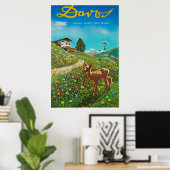 Davos, Parsen, Schweiz, Skiplakat Poster (Heimbüro)