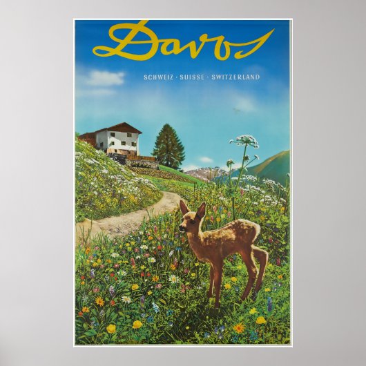 Davos, Parsen, Schweiz, Skiplakat Poster (Vorne)