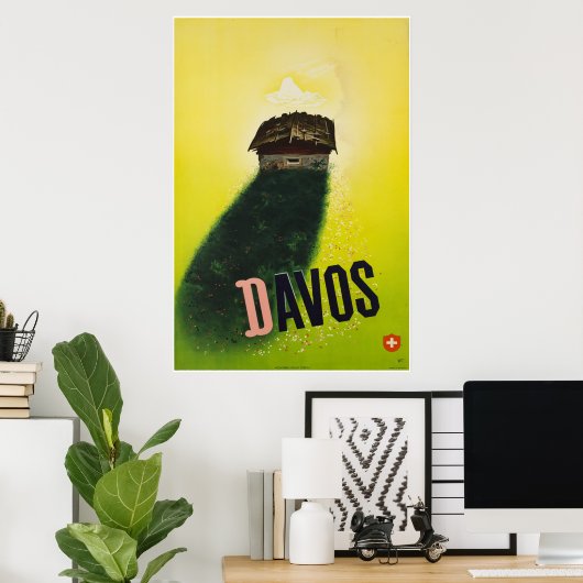 Davos, Parsen, Schweiz, Skiplakat Poster (Heimbüro)