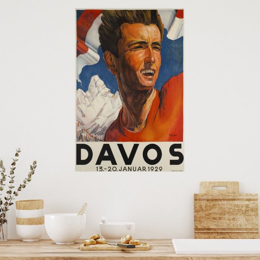 Davos, Parsen, Schweiz, Skiplakat Poster (Küche)