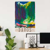 Davos, Parsen, Schweiz, Skiplakat Poster (Heimbüro)