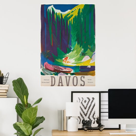Davos, Parsen, Schweiz, Skiplakat Poster (Heimbüro)