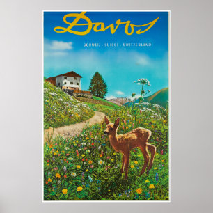 Davos, Parsenn, Schweiz, Ski Poster