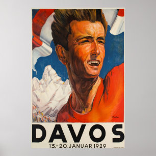 Davos, Parsenn, Schweiz, Ski Poster