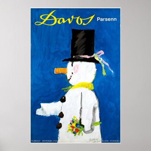 Davos, Parsenn, Schweiz, Skiposter Poster (Vorne)