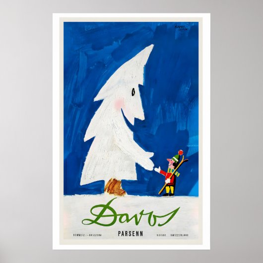 Davos Parsenn Switzerland Vintage Ski Poster (Vorne)