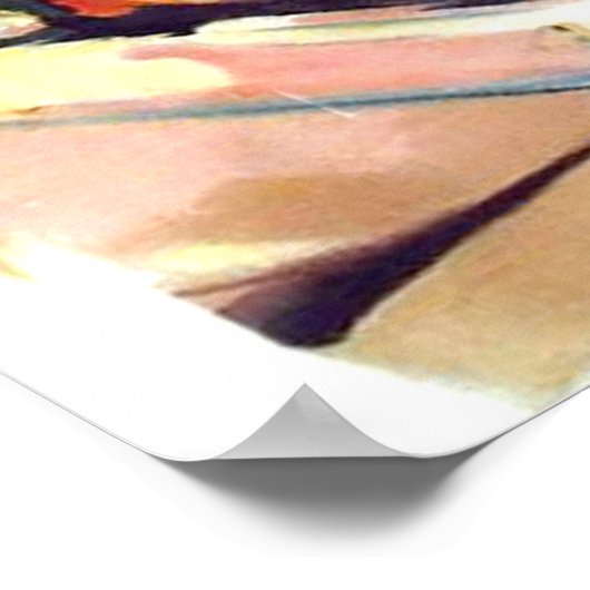 Davos, rote Luftseilbahn auf der Brücke, Schweiz Poster (Ecke)