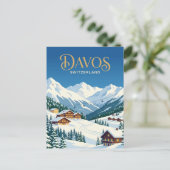Davos, Schweiz Postkarte (Stehend Vorderseite)