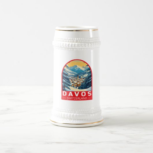 Davos Schweiz Reisen Bierglas (Mittel)