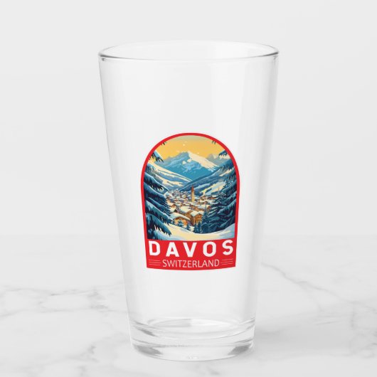 Davos Schweiz Reisen Glas (Vorderseite)