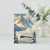 Davos Schweiz Reisen Vintag Postkarte (Stehend Vorderseite)