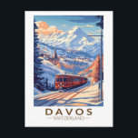 Davos Schweiz Reisen Vintag Postkarte<br><div class="desc">Davos Retro Vektor-Reise-Design. Davos ist eine Stadt in den Schweizer Alpen,  im Kanton Graubünden. Es ist ein beliebtes Skigebiet mit einem Konferenzzentrum,  in dem das jährliche Weltwirtschaftsforum stattfindet.</div>