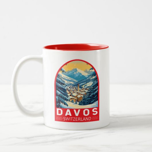 Davos Schweiz Reisen Zweifarbige Tasse (Links)