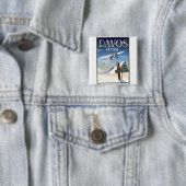 Davos Schweiz Reiseplakat Button (Beispiel)