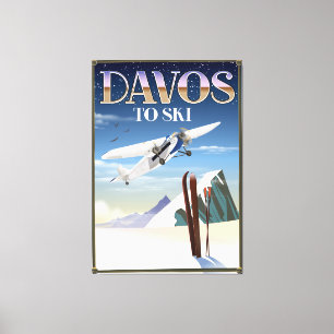Davos Schweiz Reiseplakat Leinwanddruck