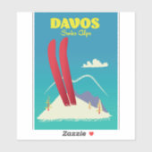 Davos Schweizer Alpen Aufkleber (Blatt)