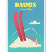 Davos Schweizer Alpen Aufkleber (Vorderseite)