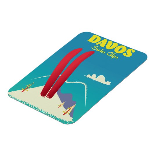 Davos Schweizer Alpen Magnet (Linke Seite)