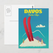 Davos Schweizer Alpen Postkarte (Vorne/Hinten)