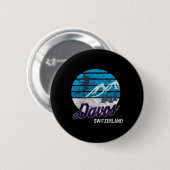 Davos Schweizer Alpen Schweiz Skigebiet Snowboardg Button (Vorne & Hinten)