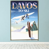 Davos Switzerland Reiseplakat Leinwanddruck (Insitu (Holzboden))